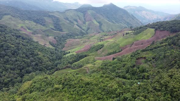 Aerial view of mountains view by drone