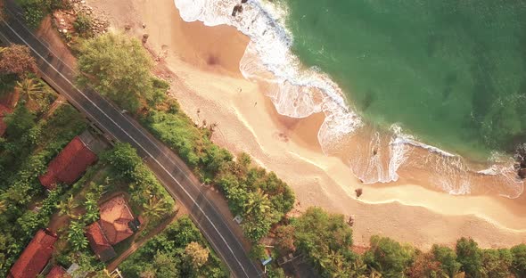 Ocean Waves at Sunset in Sri Lanka
