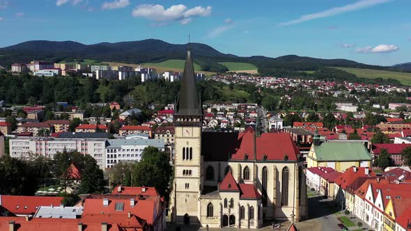 Aerial view of the beautiful city of Bardejov in Slovakia alt