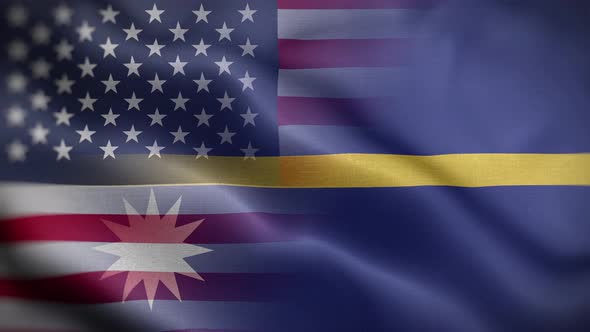 USA Nauru Flag Loop Background 4K