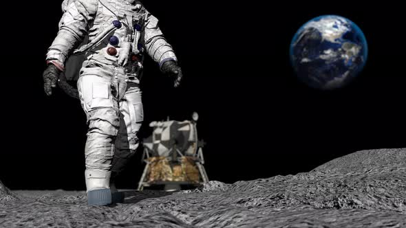 Astronaut Walking On The Moon by Merlinus74 | VideoHive