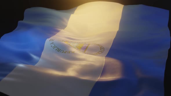 Nicaragua Flag Low Angle View