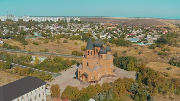 Church of the Archangel Michael with Sea Views  Aerial View Mariupol