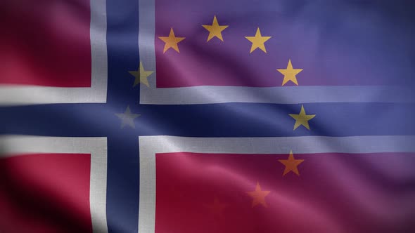 EU Norway Flag Loop Background 4K