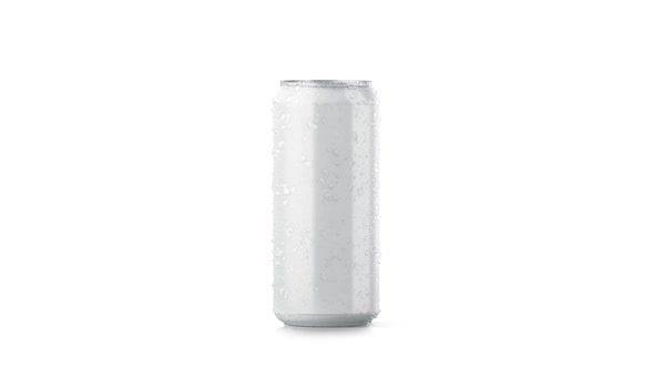 Blank big cold aluminium beer can mockup with drop alt