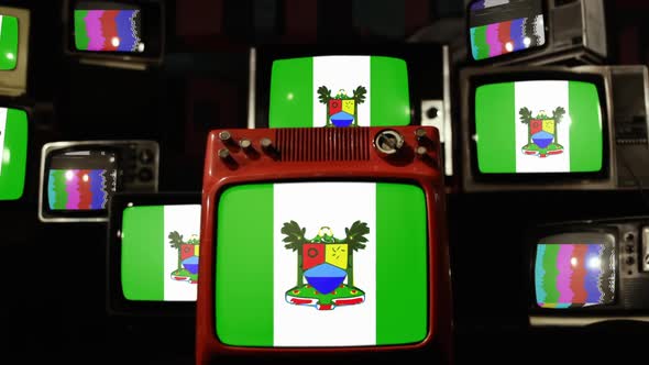 Lagos City Flag, Nigeria, and Retro TVs.