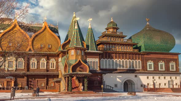 The wooden palace of Tsar Alexei Mikhailovich. Kolomenskoye park, Moscow, Russia alt