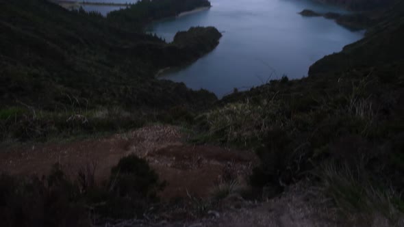 A shot revealing Lagoa do Fogo - São Miguel Island - Azores alt