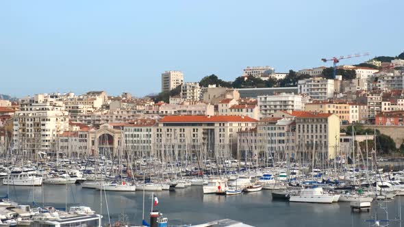 Marseille Old Port with Yachts. Marseille, France alt