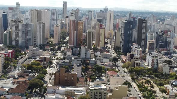 Downtown Curitiba Brazil. Landmark of city. Capital of Parana state. alt