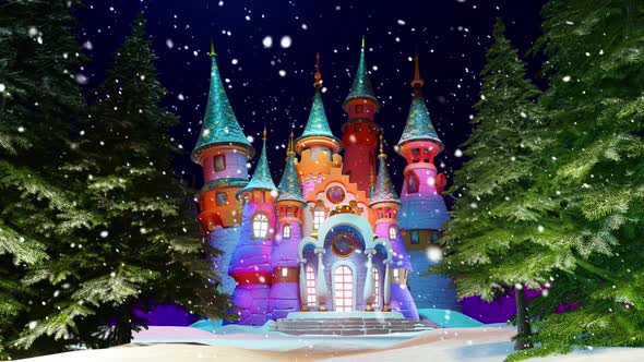 Fairytale castle on New Year's Eve