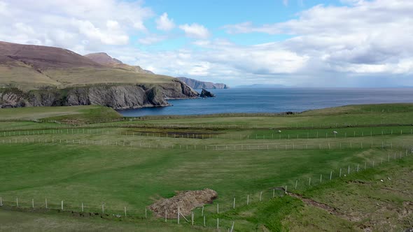 Aerial View of the Beautiful Coast at Malin Beg in County Donegal  Ireland alt