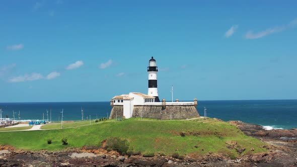 Famous Lighthouse at brazilian northeast. Salvador Bahia Brazil. alt