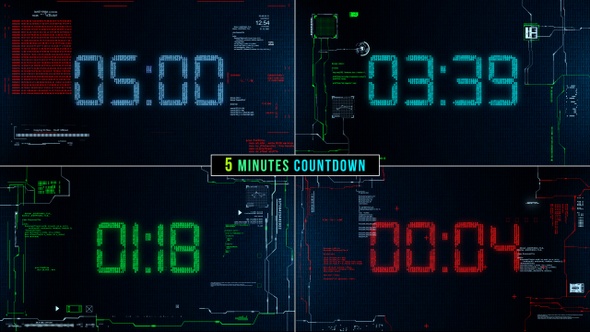 Color Cyber Countdown 5 min. Stream Timer