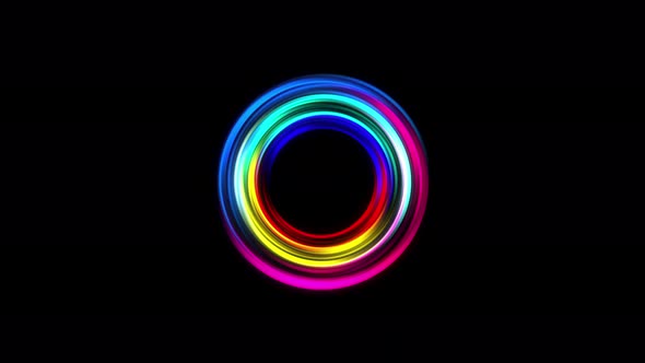 Abstract Circle Round Light Effect Rainbow Background
