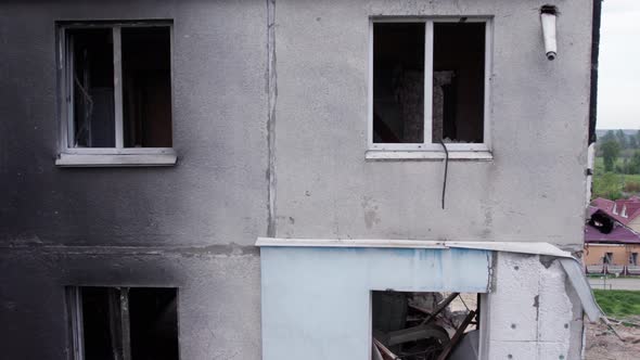 Residential Building Destroyed By the War in Ukraine Borodyanka Bucha District alt