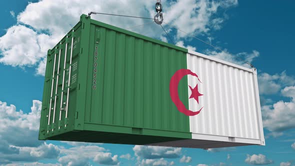 Loading Container with Flag of Algeria alt