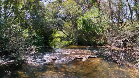 Waterfall at scenic  gorge canyons formation. Rural landscape. alt