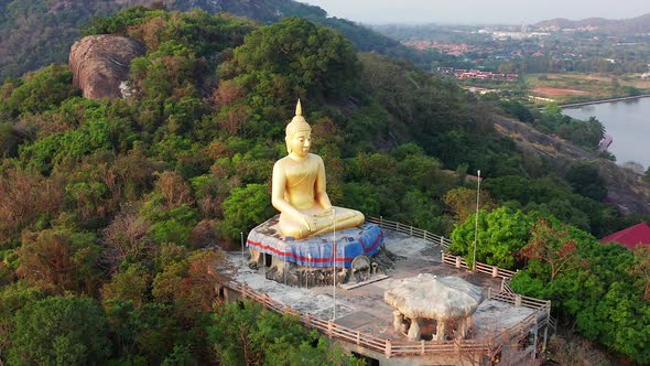 Big Buddha Over the Khao Tao Reservoir in Hua Hin in Prachuap Khiri Khan Thailand alt