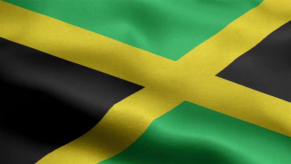 Jamaica Flag Seamless Closeup Waving Animation alt