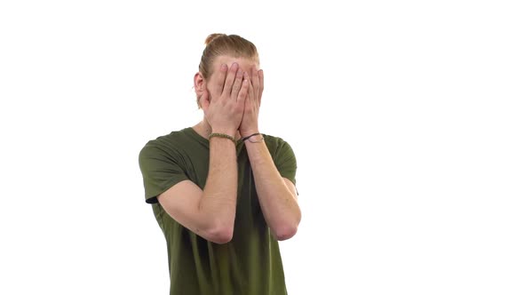 Slowmotion Upset Tired Hopeless Attractive Ginger Guy Bearded Big Ears Losing Faith Getting Upset alt