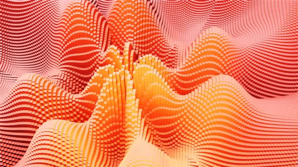 Abstract Animation of Pink Pixel Waves alt