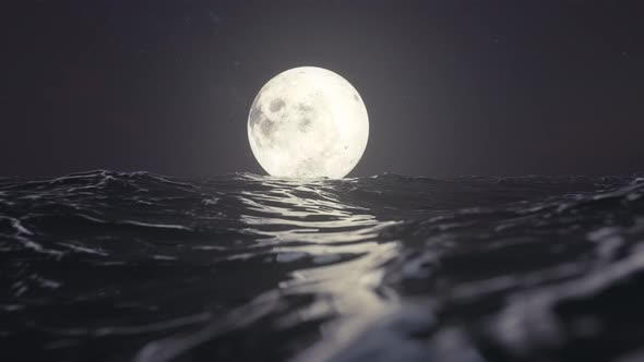 Dark Sea And Moon
