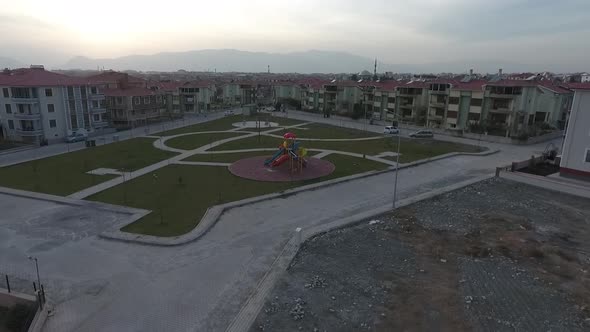 empty playground aerial view