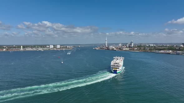 A Ferry Arriving into Portsmouth Harbour alt