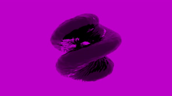 Abstract spinning unusual 3D liquid figure, seamless loop alt