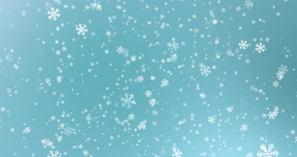 Falling snowflakes 4k loop animation.