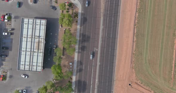 Top View Over the Traffic Backed Up During Rush Hour on Interstate Highway Expressway Near Phoenix alt