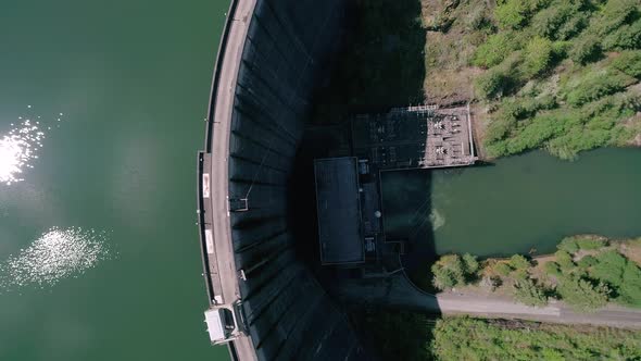 Overhead Water Dam Aerial Angle alt