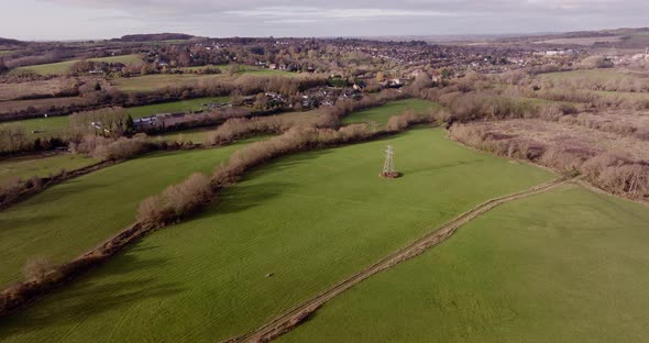Botley West Oxford UK Countryside Aerial Landscape Autumn
