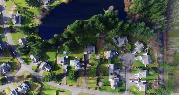 Aerial view of the village in USA