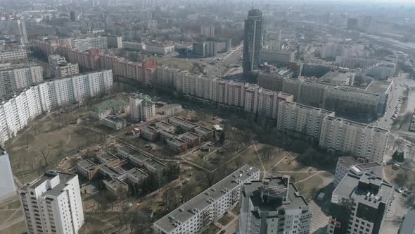 Aerial View of the Landscape in Minsk City Belarus