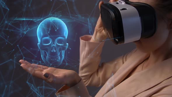 Young Woman Using A Virtual Reality Headset alt