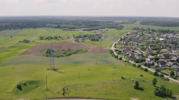 Residential Suburb Houses Aerial View