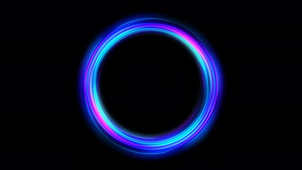 Abstract Blue Pink Glow Luminous Swirling Glowing Circles