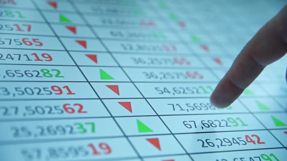 Finger Using Stock Market Data On LED Screen. alt
