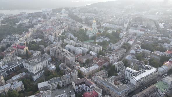 Cityscape of Kyiv, Ukraine. Aerial View, Slow Motion alt