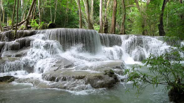 Huai Mae Khamin Waterfall level six, Khuean Srinagarindra National Park, Kanchanaburi, Thailand