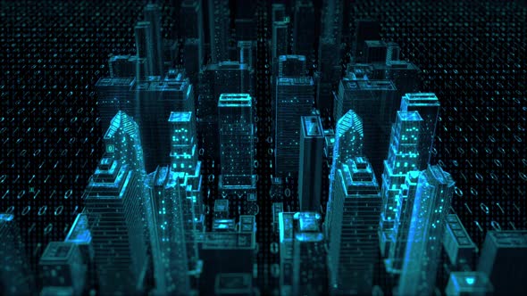 City Cyber Tech Digital Background