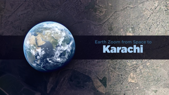 Karachi (Pakistan) Earth Zoom to the City from Space