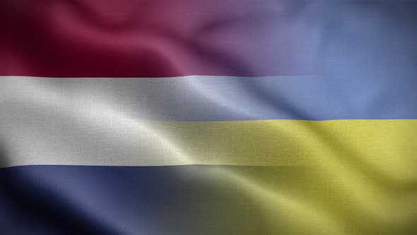 Ukraine Netherlands Flag Loop Background 4K
