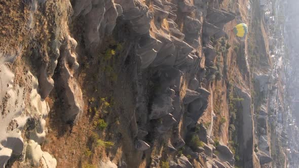 Vertical Video Cappadocia Landscape Aerial View alt