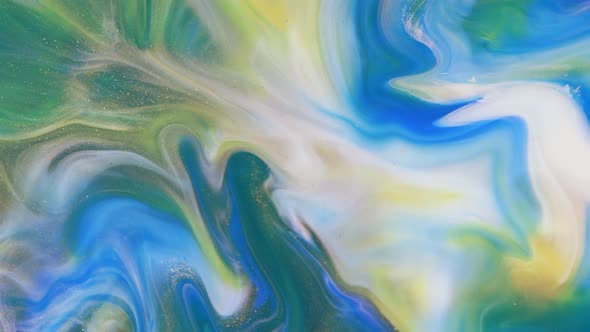 Abstract Light Pastel Streams Flow Along the Plane on a Blue Background alt