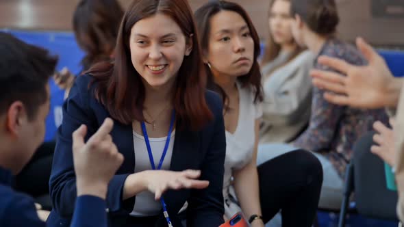 Group of Friendly Multiethnic Students are Talking While Studying at University Campus Irrl alt