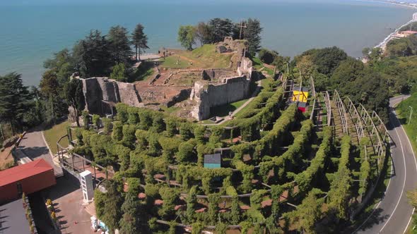 Aerial View of Medieval Fortress of Petra alt