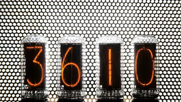 Random Numbers Change on the Counters, on Gas Discharge Indicator, Nixie Tube alt
